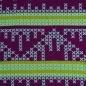 Preview: Jacquard-Strick Doubleface Blockstreifen X lila grün - Bio